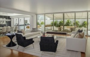 A modern living room. 